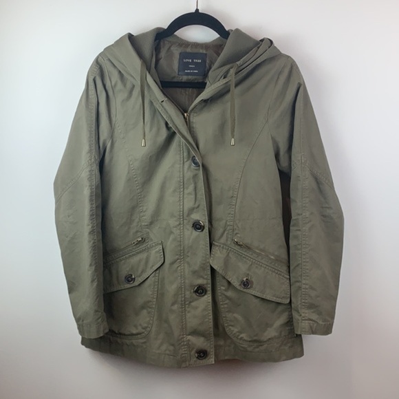 Love Tree Army Green Anorak Jacket Size Small - Picture 5 of 8